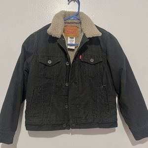 Levi’s Green Corduroy Sherpa Trucker Jacket for boys size 8-10